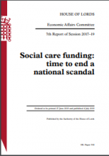 Social care funding: time to end a national scandal: 7th Report of Session 2017–19